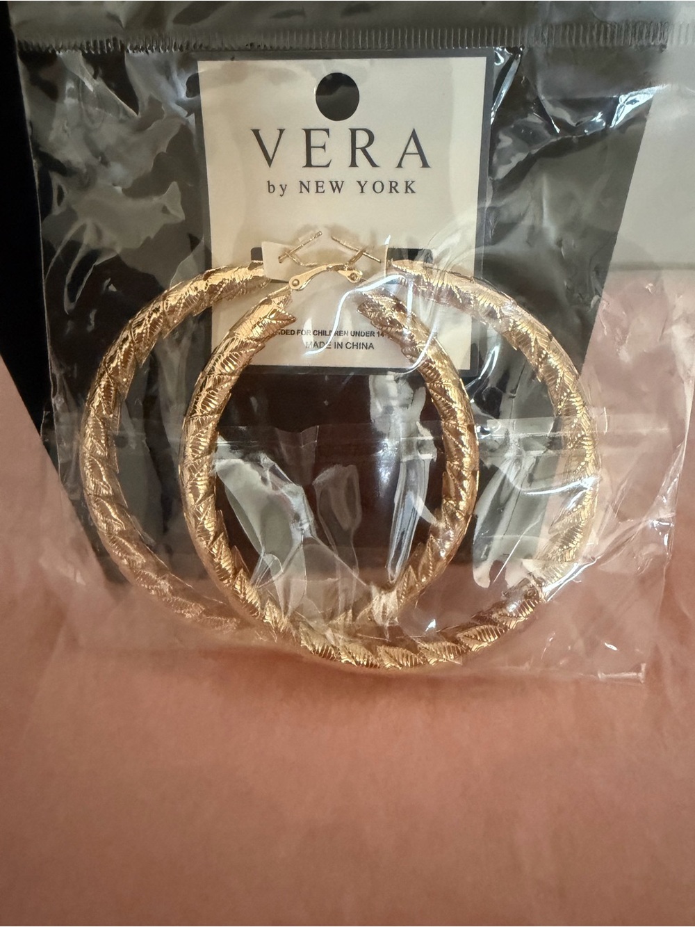 Gold Textured Hoop Earrings